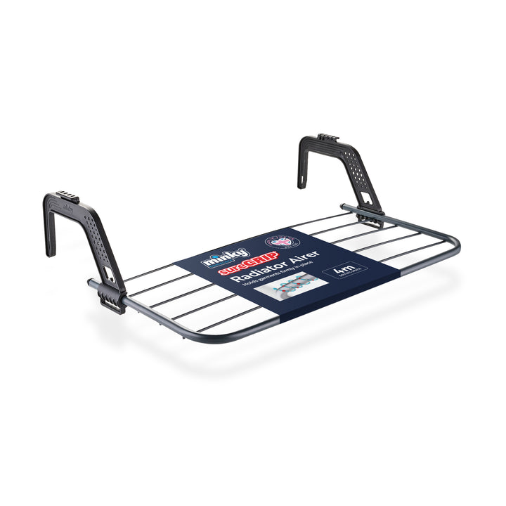 One grey Minky SureGrip radiator airer from the recommended two-pack