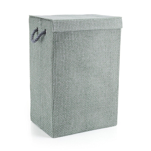 Minky 72L Laundry Hamper Basket | Grey Check Fabric | 40x30x60cm