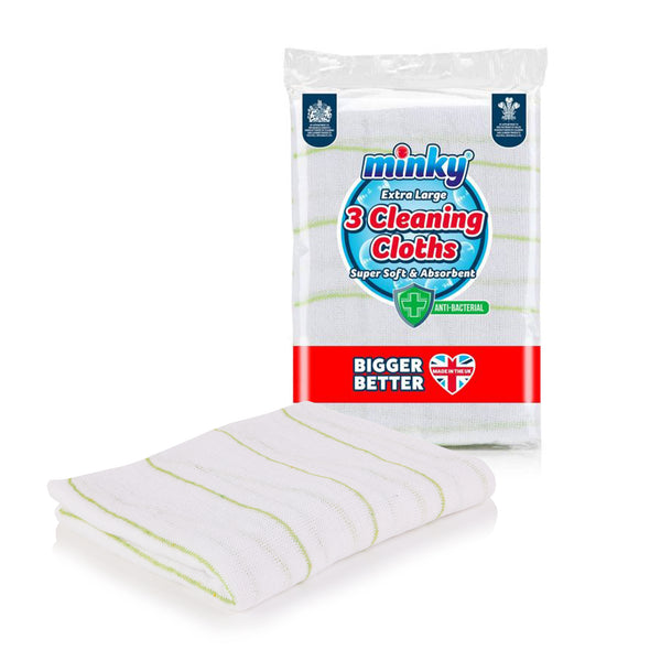 Minky Anti-Bacterial Cleaning Cloths 3 Pack