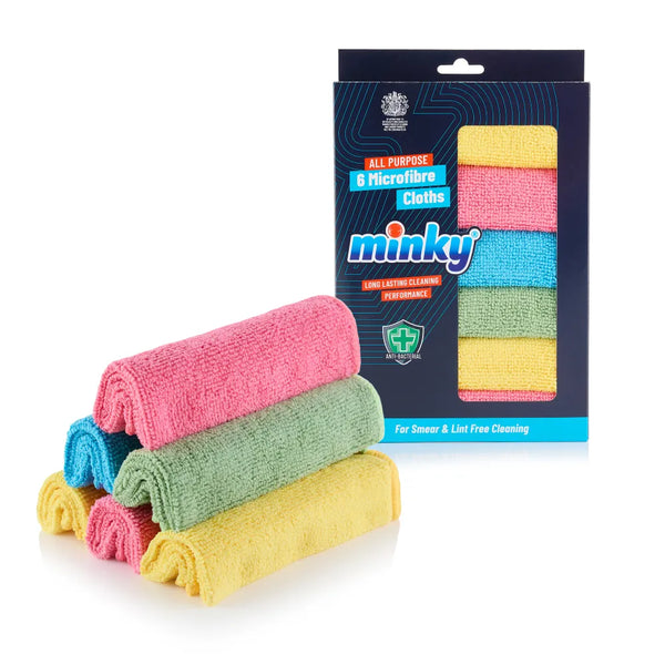 Minky All Purpose Microfibre Cloths 6 Pack