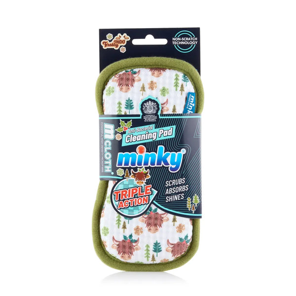 Minky Mcloth® 'Frosty Moo' Anti-Bacterial Cleaning Pad
