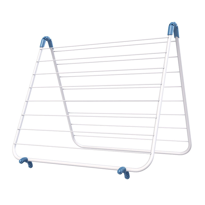 Minky silver and blue folding over-bath clothes airer